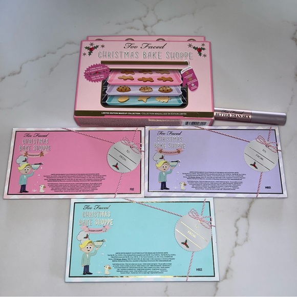 Too Faced 3 Piece Christmas Bake Shoppe Eyeshadow Palette Gift Set with Masacra - Picture 12 of 13